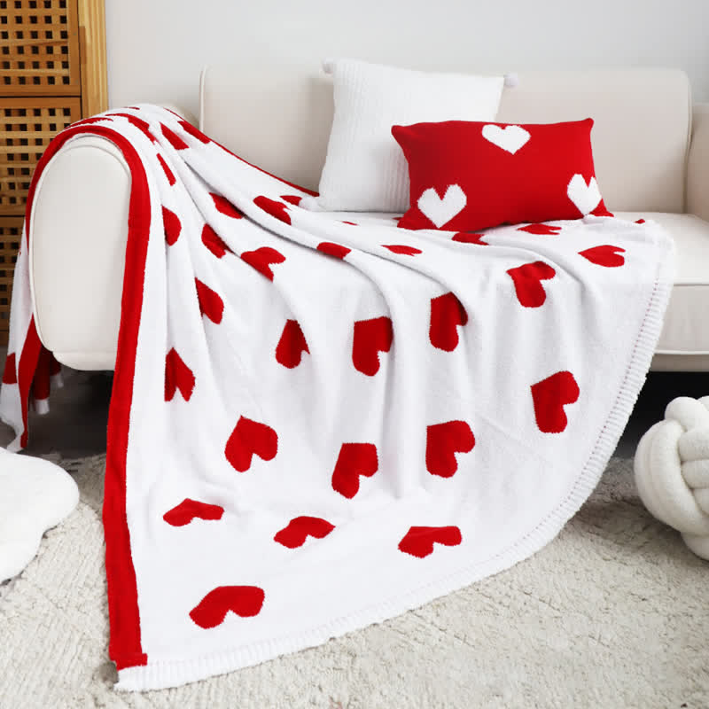 Coperta reversibile con stampa a cuore