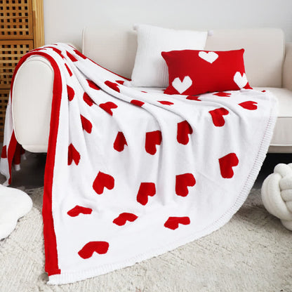Coperta reversibile con stampa a cuore