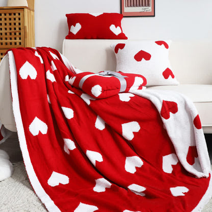 Coperta reversibile con stampa a cuore
