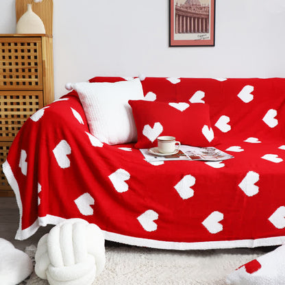Coperta reversibile con stampa a cuore