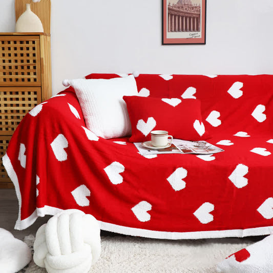 Coperta reversibile con stampa a cuore