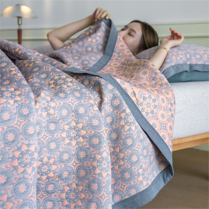 Trapunta morbida e lussuosa in garza di cotone jacquard