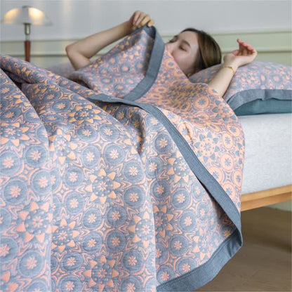 Trapunta morbida e lussuosa in garza di cotone jacquard