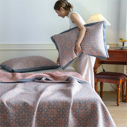 Trapunta morbida e lussuosa in garza di cotone jacquard