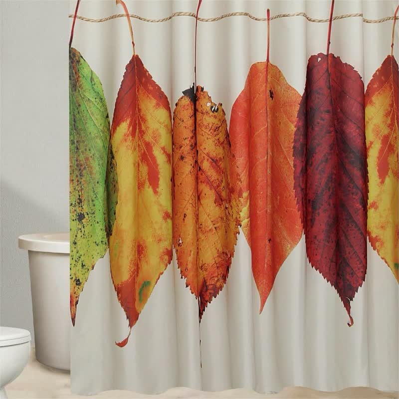 Tenda da doccia impermeabile con foglie pastorali