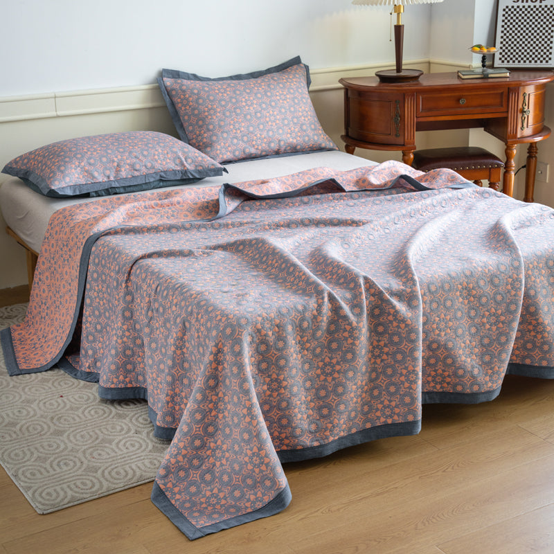 Trapunta morbida e lussuosa in garza di cotone jacquard
