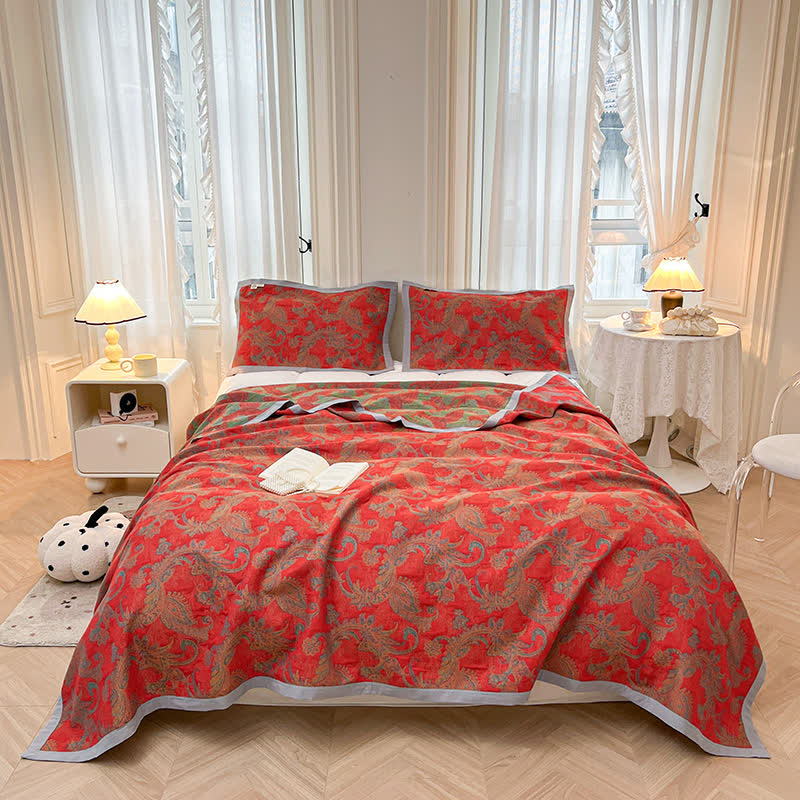 Copriletto trapuntato in puro cotone in stile vintage