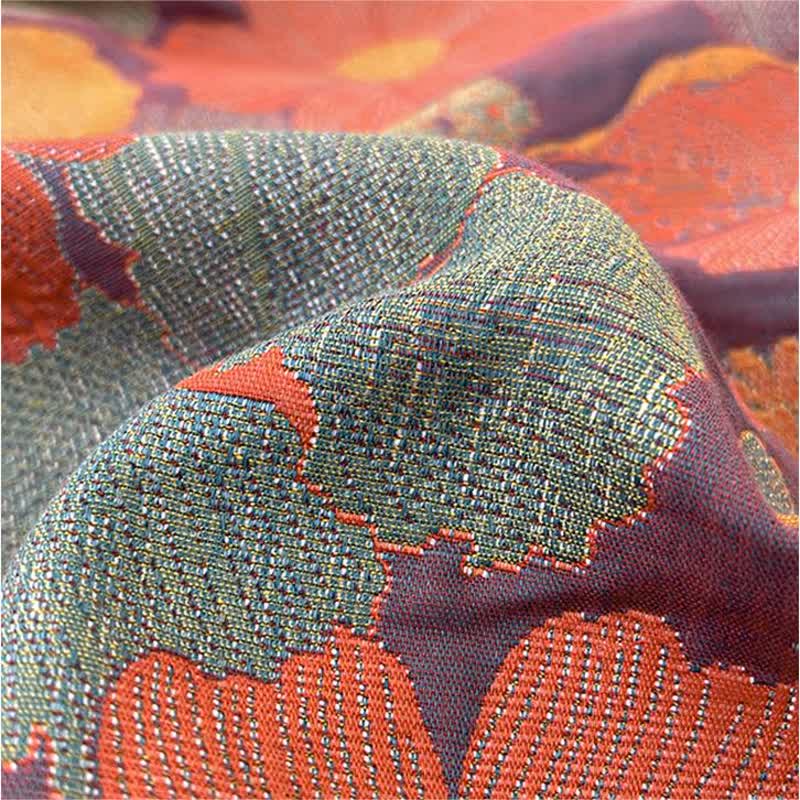 Copriletto reversibile in puro cotone con motivo floreale