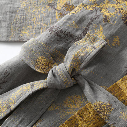 Accappatoio kimono retrò traspirante in puro cotone