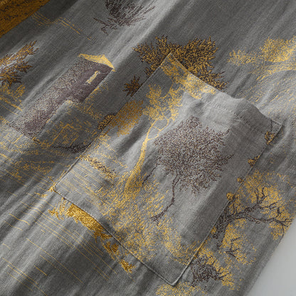 Accappatoio kimono retrò traspirante in puro cotone