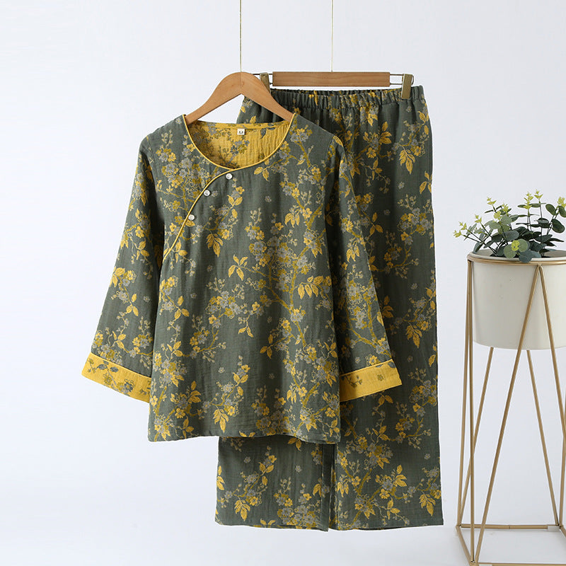 Completo da casa in puro cotone vintage Jacquard