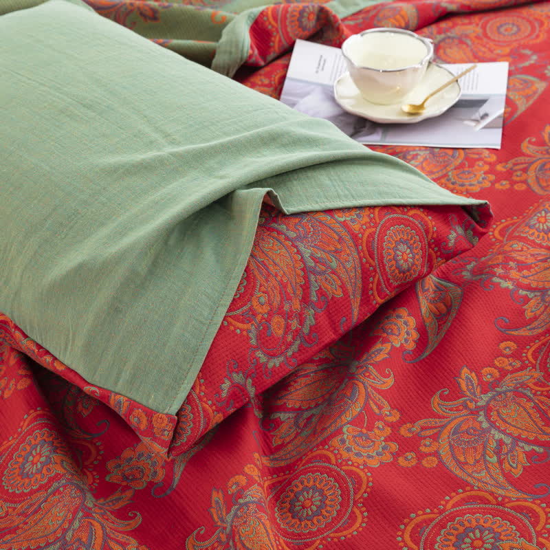 Trapunta comoda in garza di cotone jacquard retrò