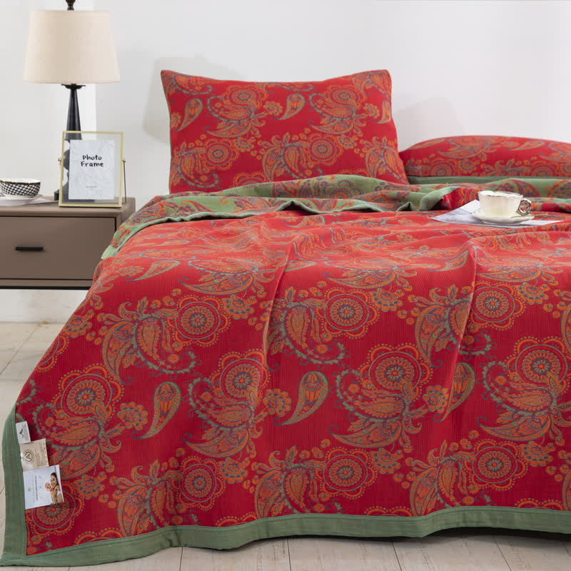 Trapunta comoda in garza di cotone jacquard retrò