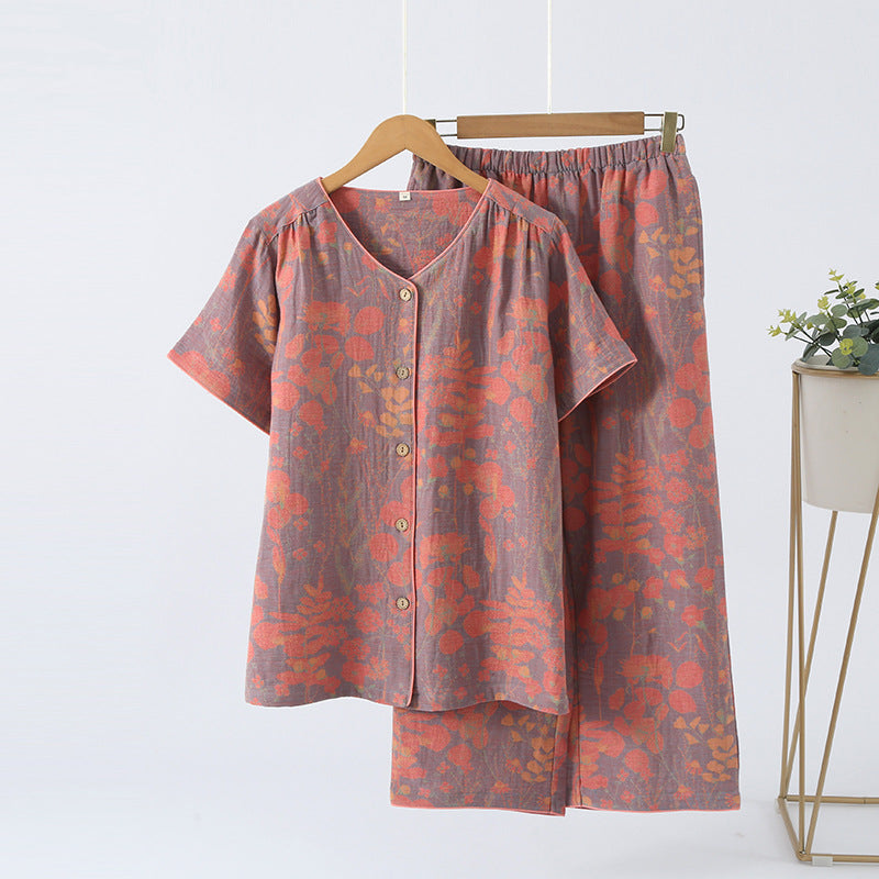 Completo da casa con pantaloni a maniche corte