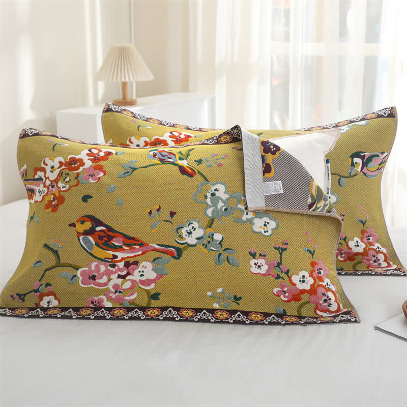 Cuscino in garza di cotone in stile pastorale (2 pezzi)