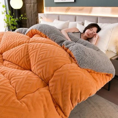 Coperta invernale spessa in Sherpa con anima trapuntata