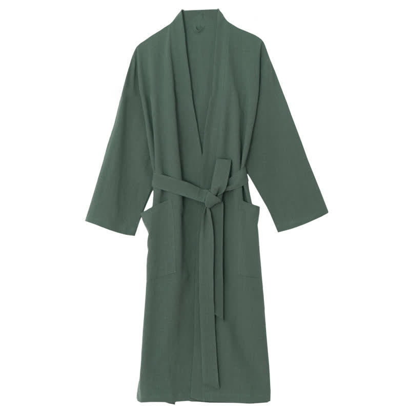 Accappatoio da notte morbido con scollo a V e tasche Ownkoti