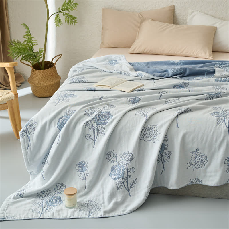 Trapunta in garza di cotone a quattro strati Jacquard