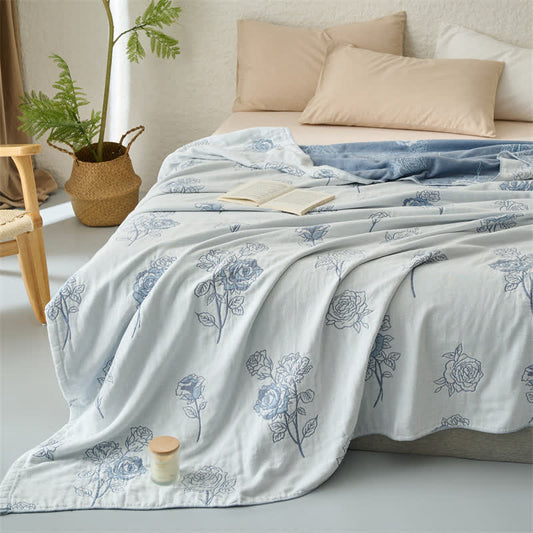 Trapunta in garza di cotone a quattro strati Jacquard