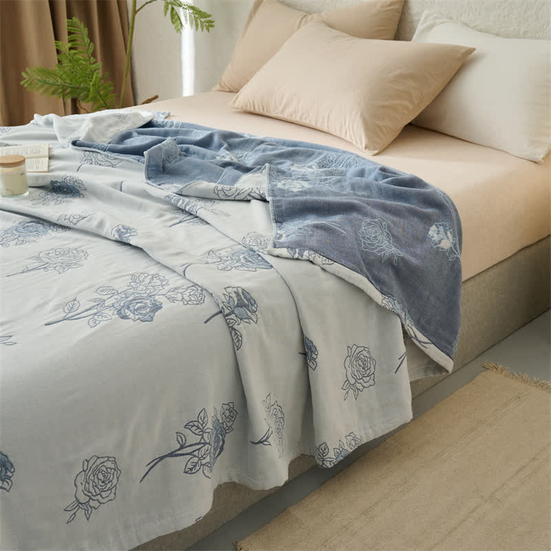 Trapunta in garza di cotone a quattro strati Jacquard