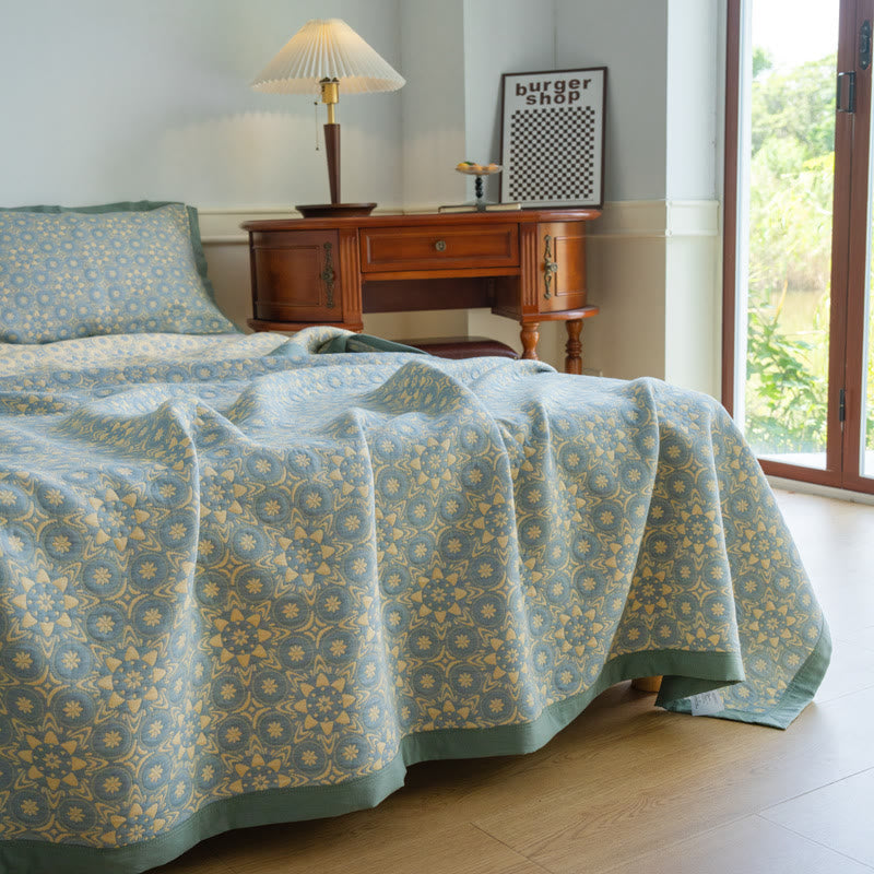 Trapunta morbida e lussuosa in garza di cotone jacquard