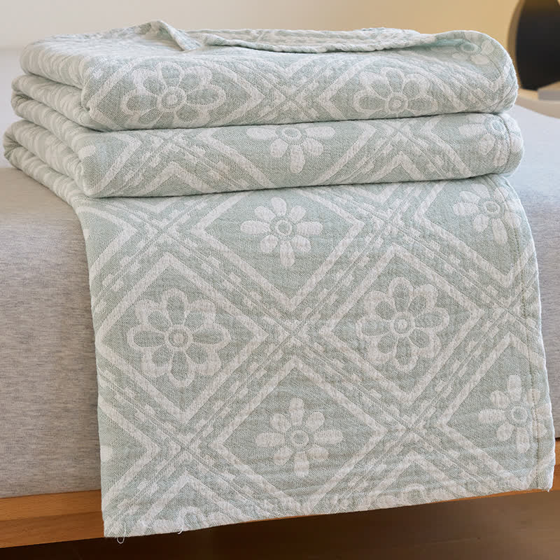 Trapunta estiva morbida in garza di cotone jacquard