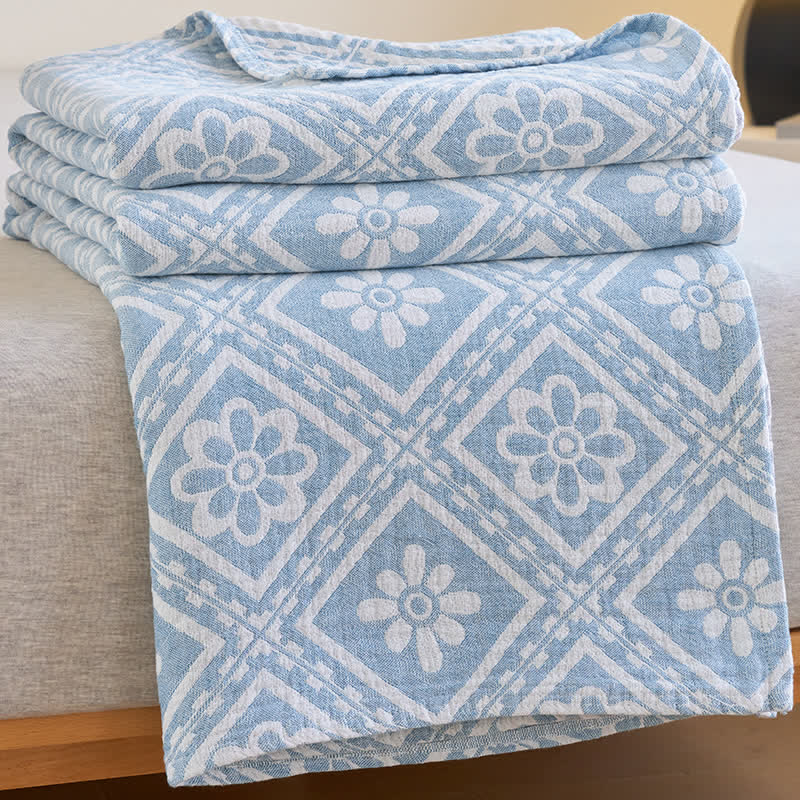 Trapunta estiva morbida in garza di cotone jacquard
