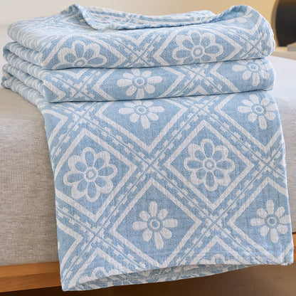Trapunta estiva morbida in garza di cotone jacquard