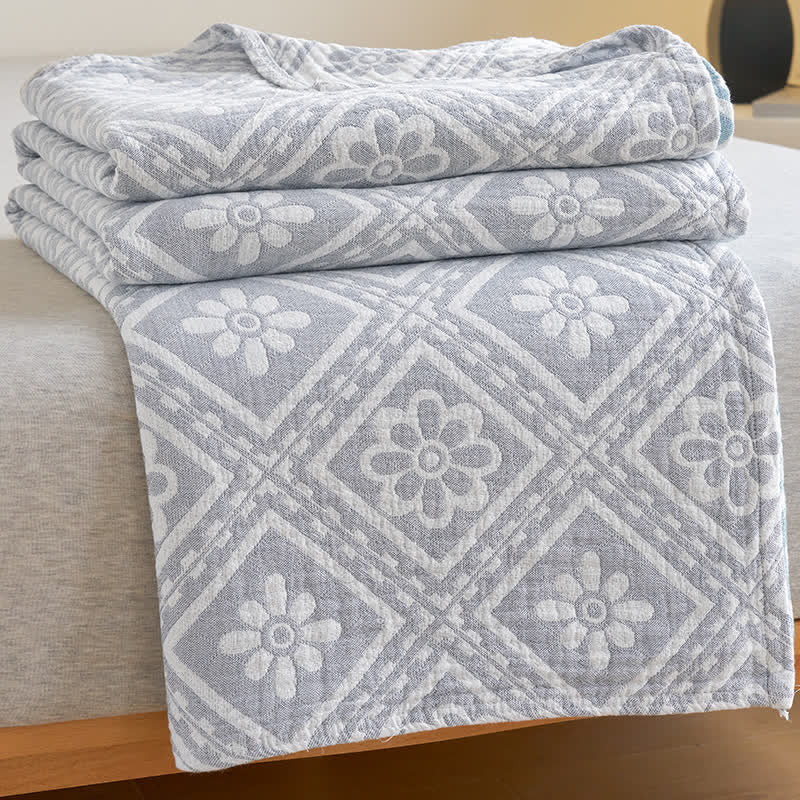 Trapunta estiva morbida in garza di cotone jacquard