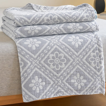 Trapunta estiva morbida in garza di cotone jacquard