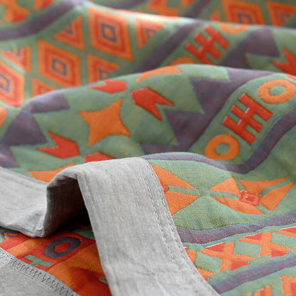 Trapunta estiva con motivo geometrico retrò jacquard
