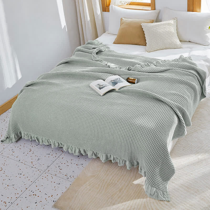 Coperta per divano Ownkoti Waffle Weave, comoda trapunta