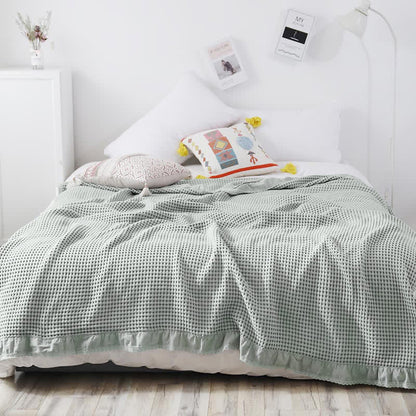 Coperta per divano Ownkoti Waffle Weave, comoda trapunta