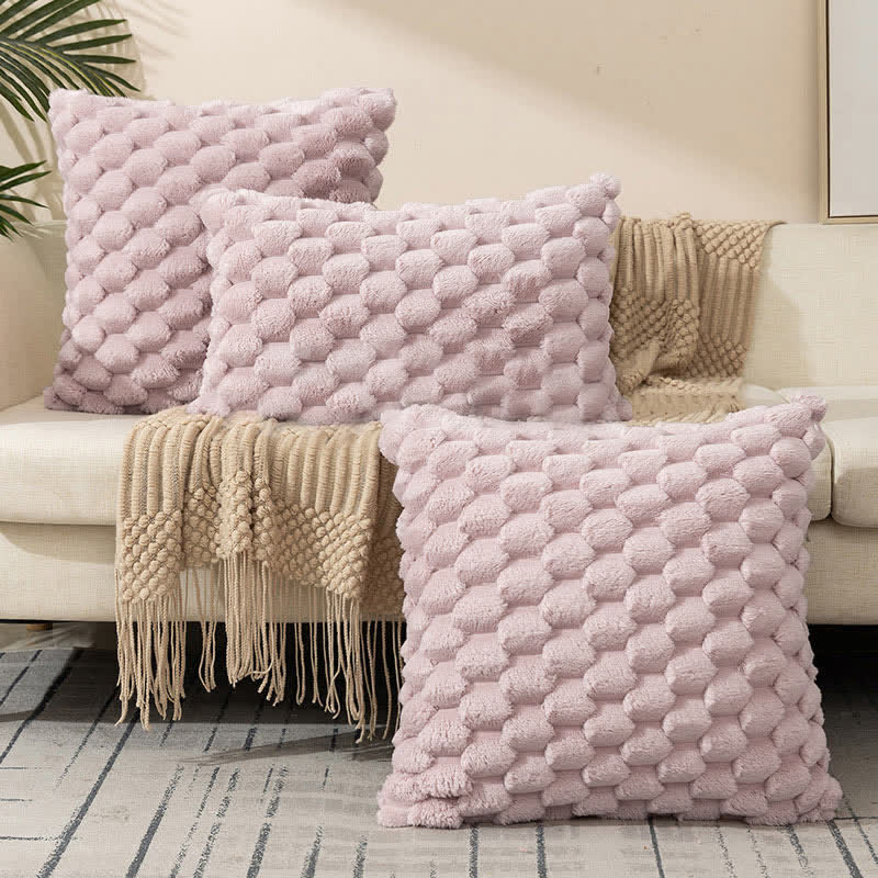 Federa decorativa soffice in velluto con fiocco di neve jacquard