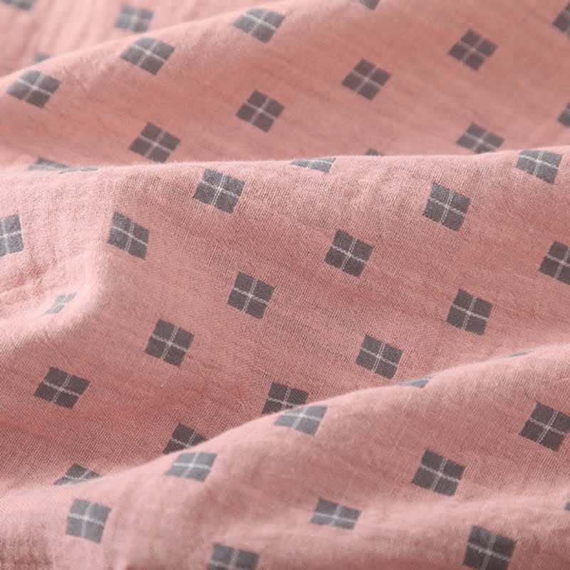 Completo da casa in cotone jacquard a quadri