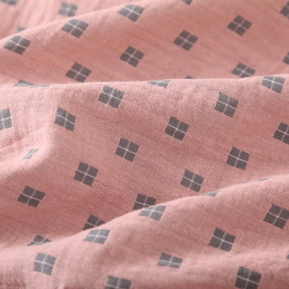 Completo da casa in cotone jacquard a quadri