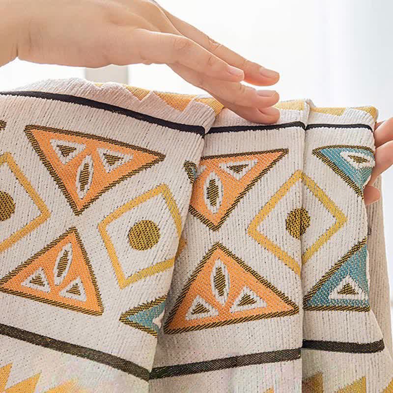 Copridivano decorativo in ciniglia in stile bohémien