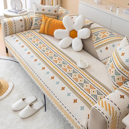 Copridivano decorativo in ciniglia in stile bohémien