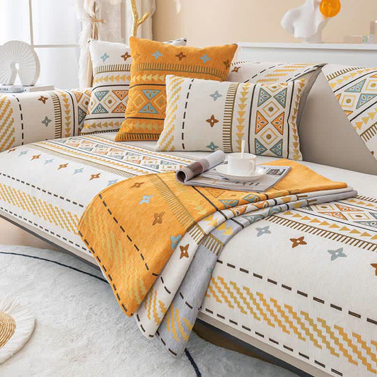 Copridivano decorativo in ciniglia in stile bohémien