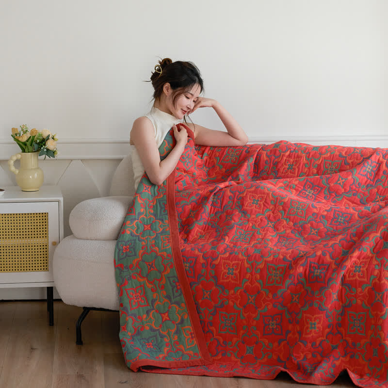Trapunta in morbida garza di cotone jacquard