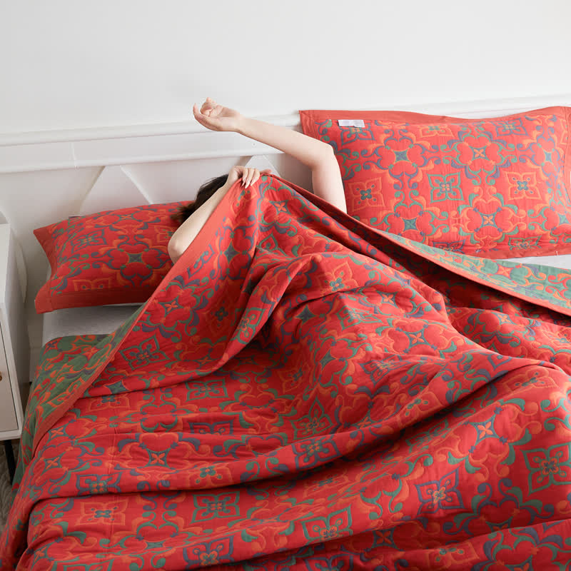 Trapunta in morbida garza di cotone jacquard