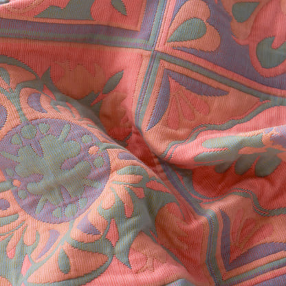 Lussuosa trapunta in garza di cotone floreale jacquard