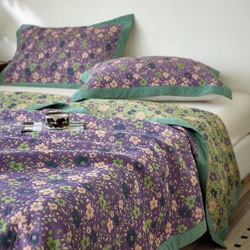 Trapunta reversibile in garza di cotone in stile rustico