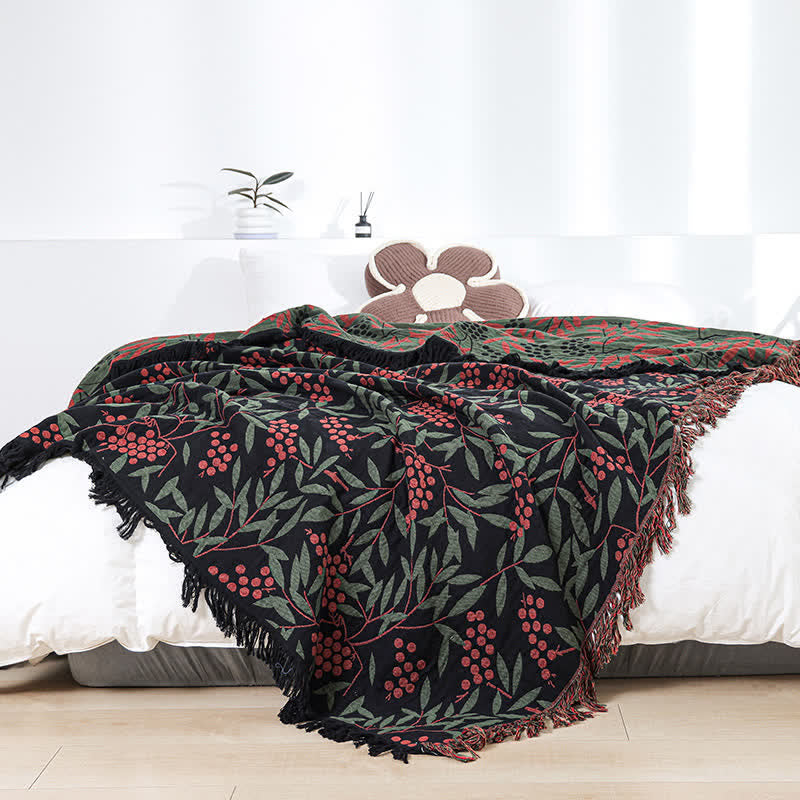 Trapunta con nappe di frutta di begonia in garza di cotone