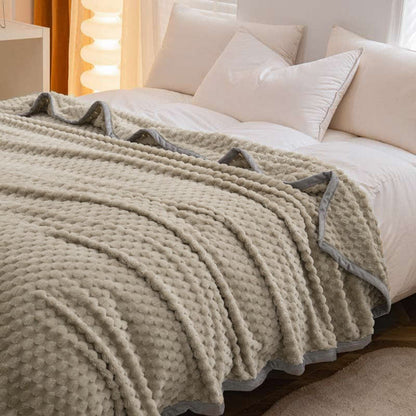 Coperta reversibile in velluto morbido tinta unita