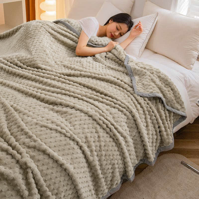 Coperta reversibile in velluto morbido tinta unita