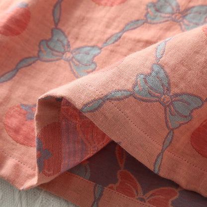 Pigiama in cotone jacquard tinto in filo color cachi