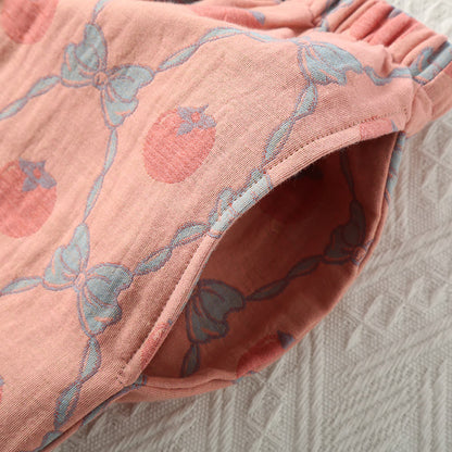 Pigiama in cotone jacquard tinto in filo color cachi