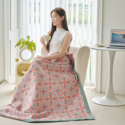 Trapunta reversibile in garza di cotone Jacquard Chic