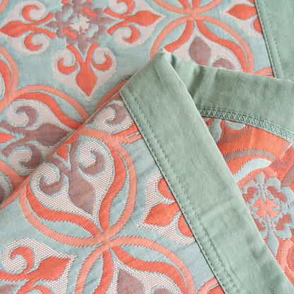Trapunta reversibile in garza di cotone Jacquard Chic